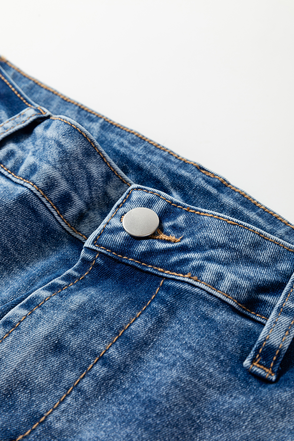 Dusk Blue Seam Detail Ankle Length Cropped BarrelJeans - loveforevers