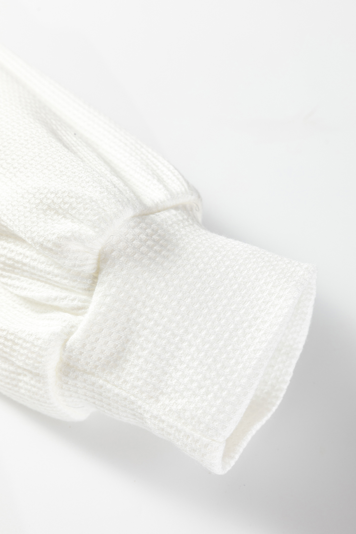White Lace Long Sleeve Textured Pullover - loveforevers