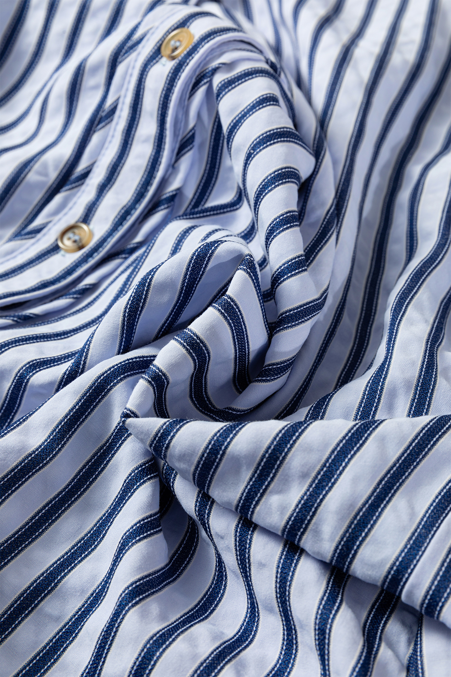 Blue Stripe Button Down Long Sleeve Loose Shirt - loveforevers