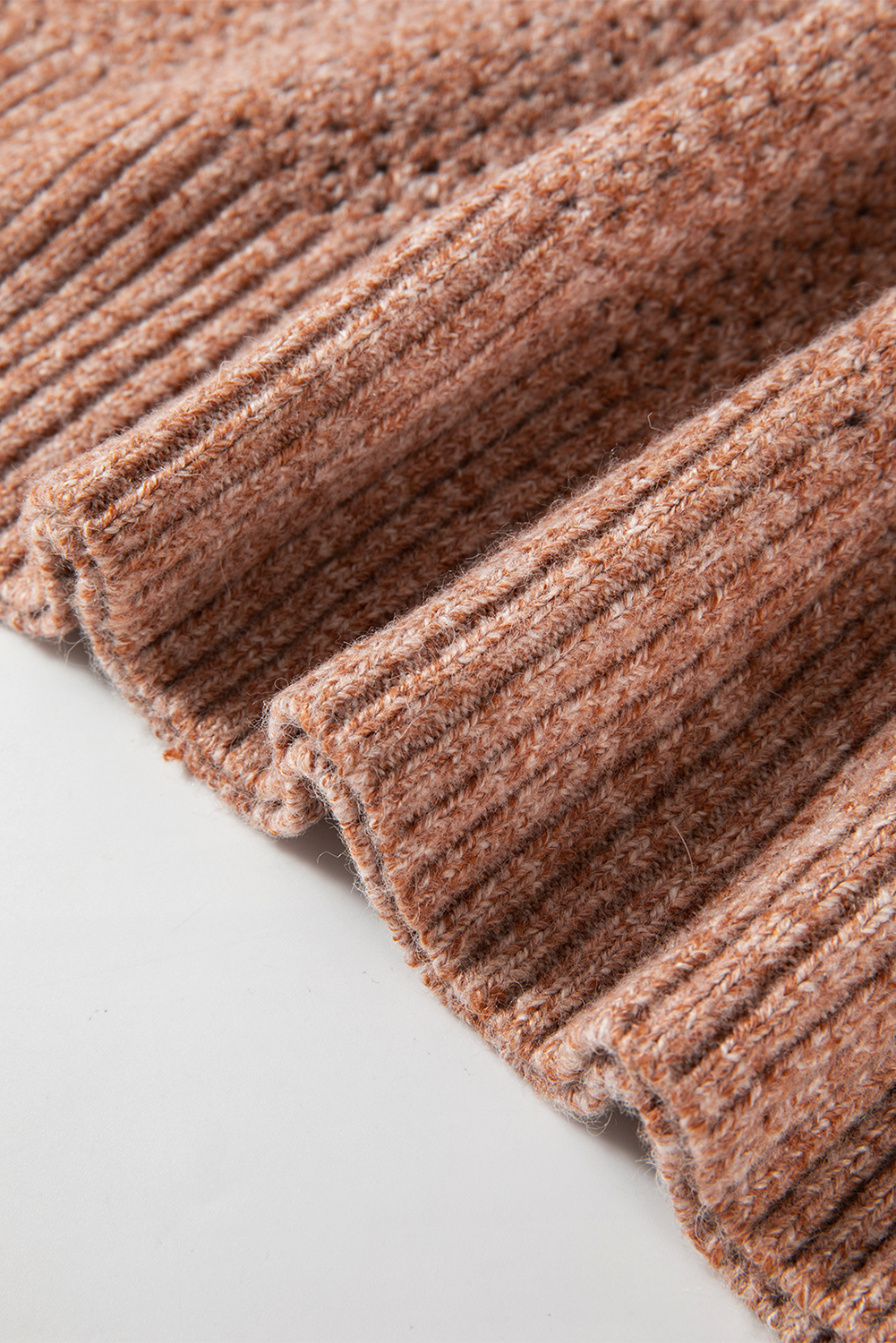 Parchment Loose Eyelet V Neck Drop Shoulder Sweater - loveforevers