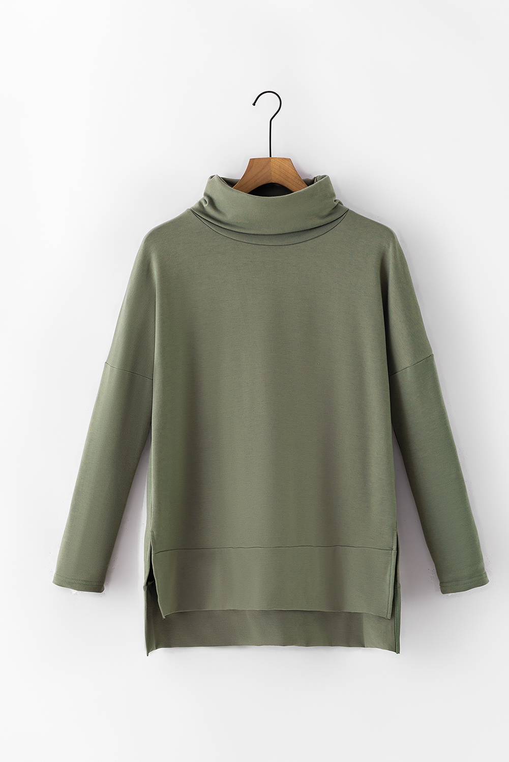 Jungle Green Cowl Neck Shift Tunic Top - loveforevers