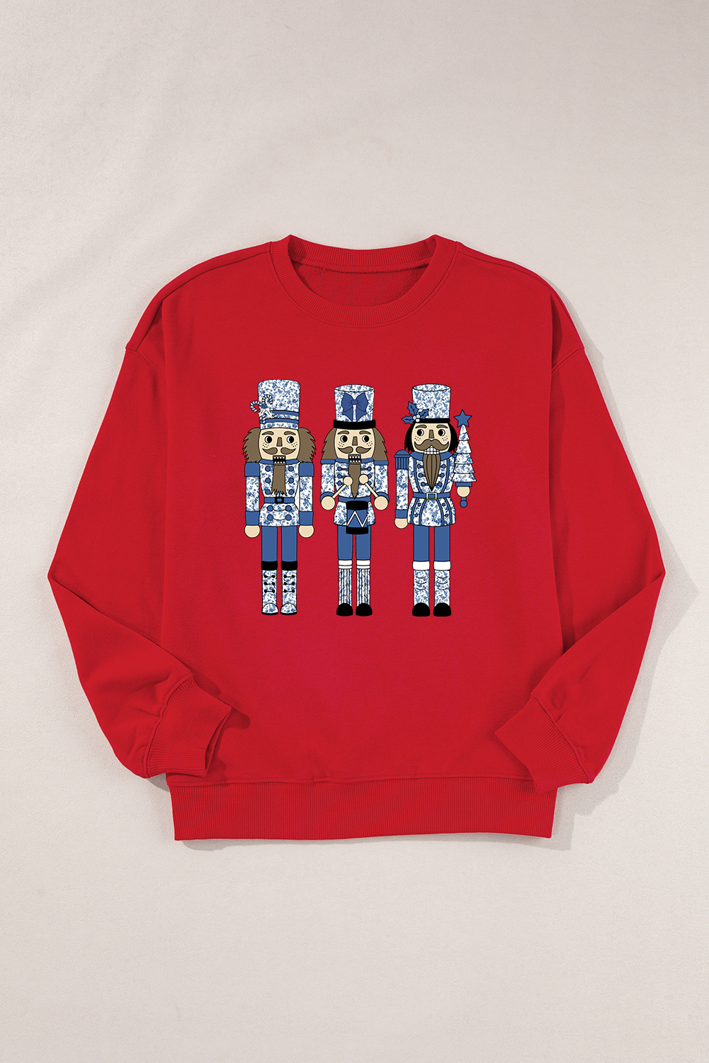Red Christmas Nutcracker Men Guard Graphic Pullover Sweatshirt - loveforevers