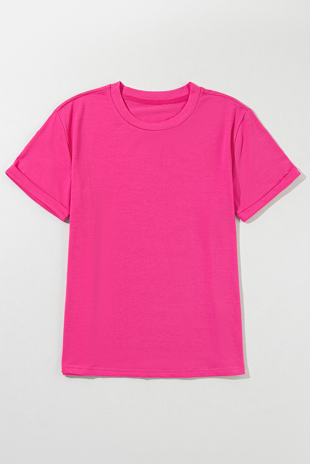 Khaki Casual Plain Crew Neck Tee - loveforevers