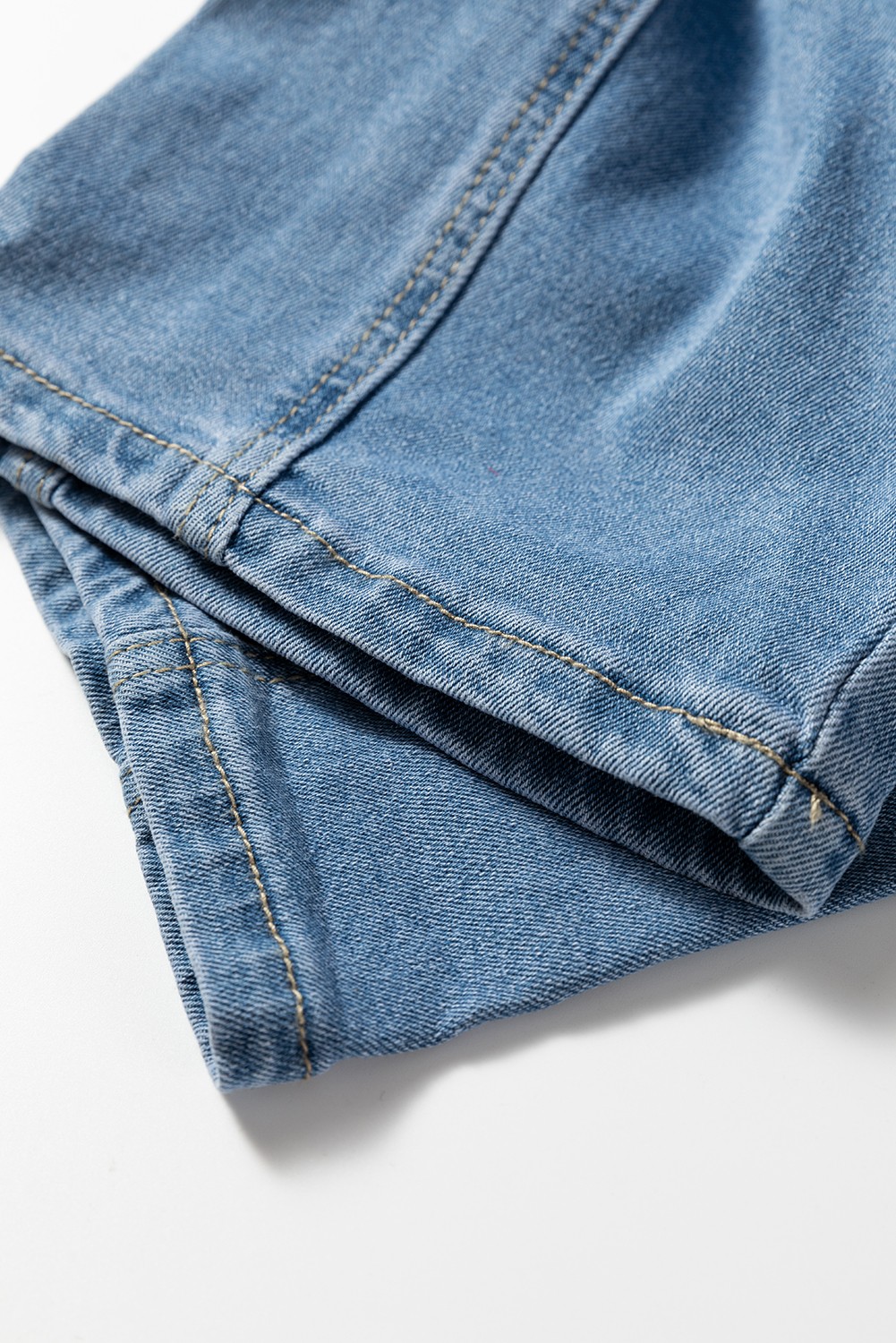 Dusk Blue Adjustable Buckle Barrel Denim Overalls - loveforevers