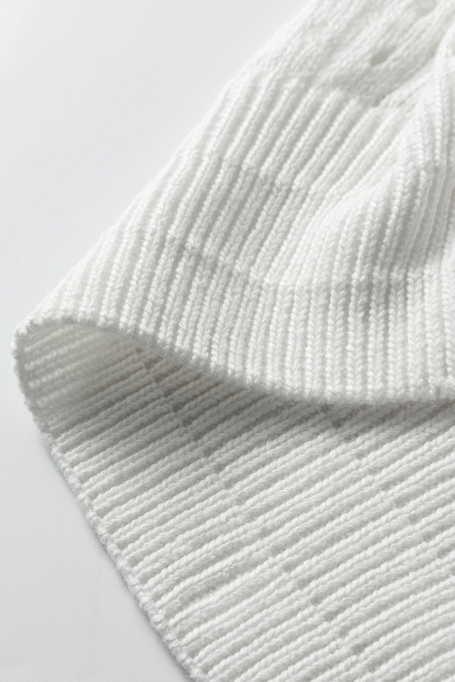 White Hollow Out Knit Round Neck Dolman Sweater - loveforevers