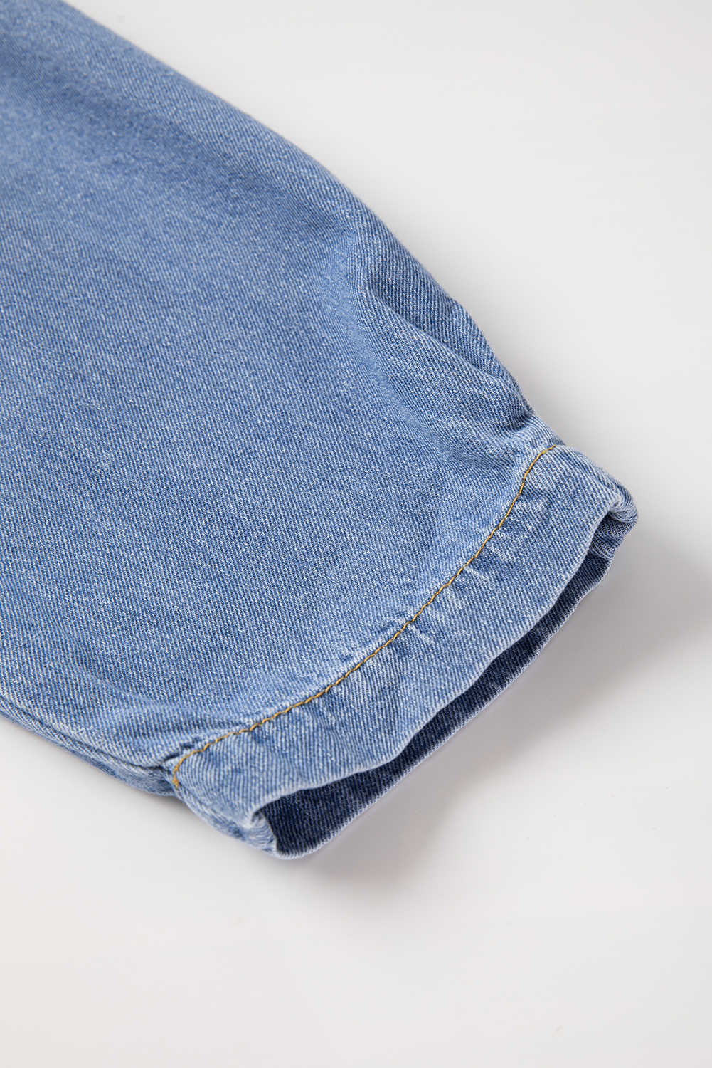 Dusk Blue Denim Ruffled Casual Top - loveforevers