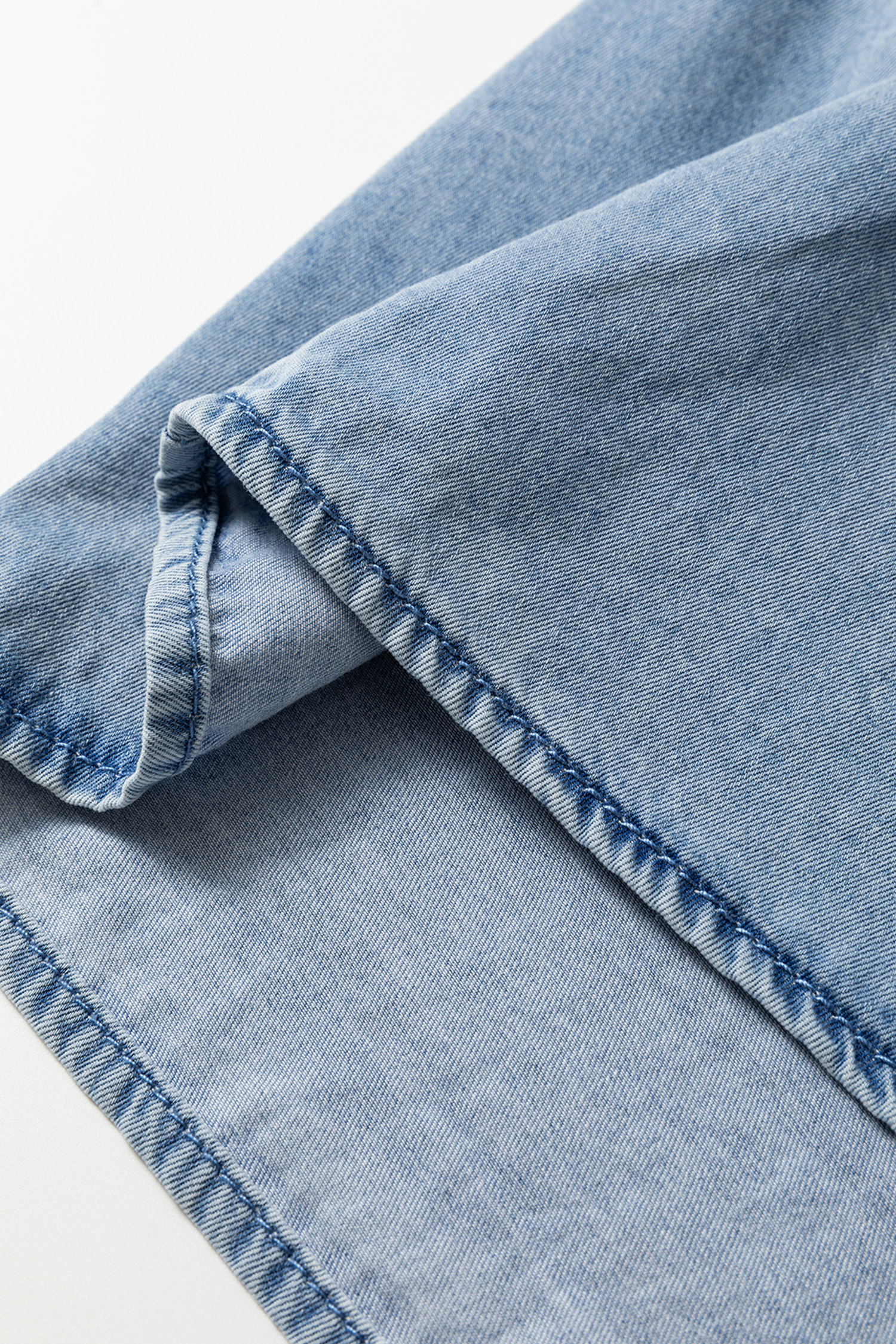 Beau Blue Ruffled Peter Pan Collar Western Denim Shirt - loveforevers