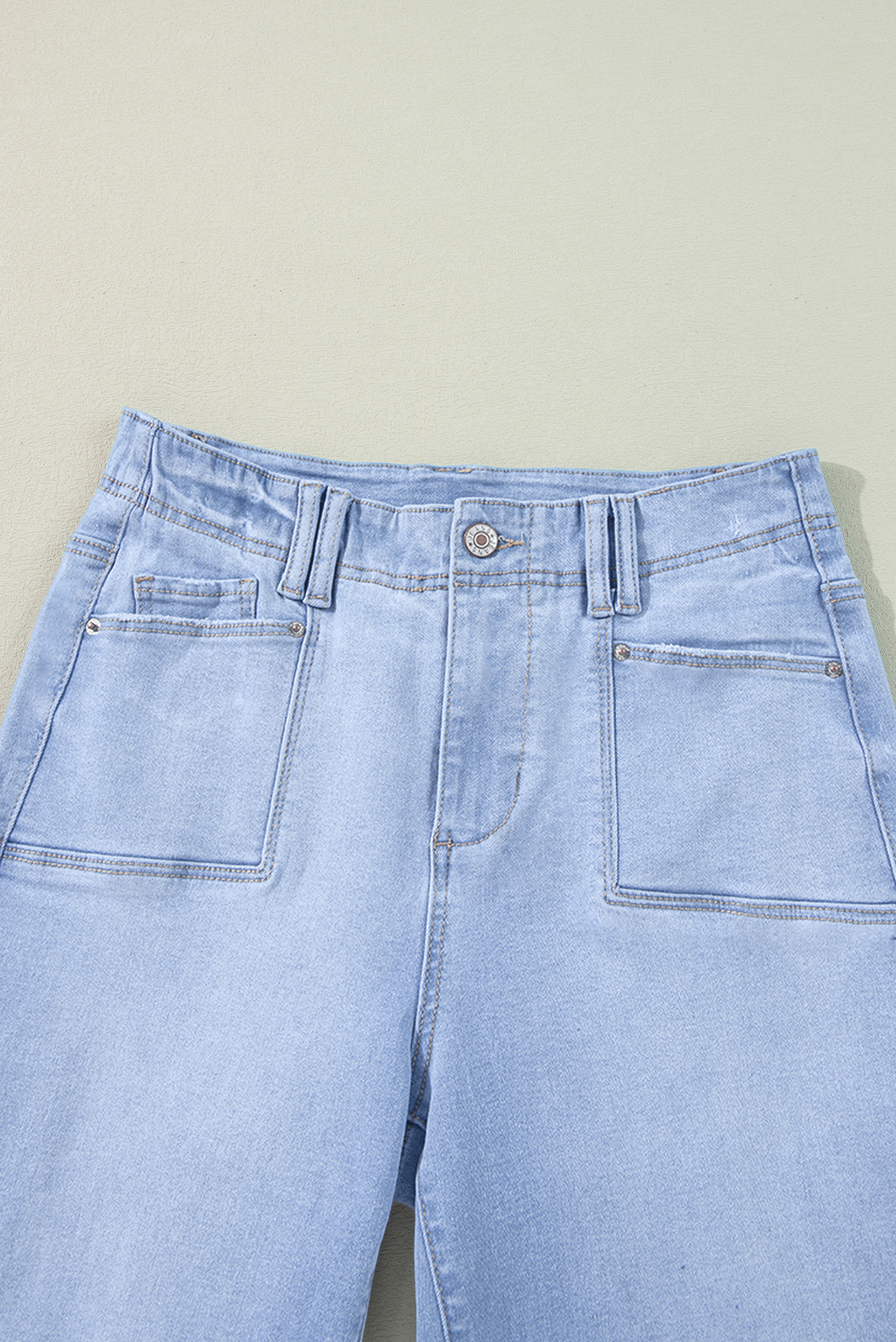 Beau Blue Loose Straight Leg Cropped High Waist Jeans - loveforevers