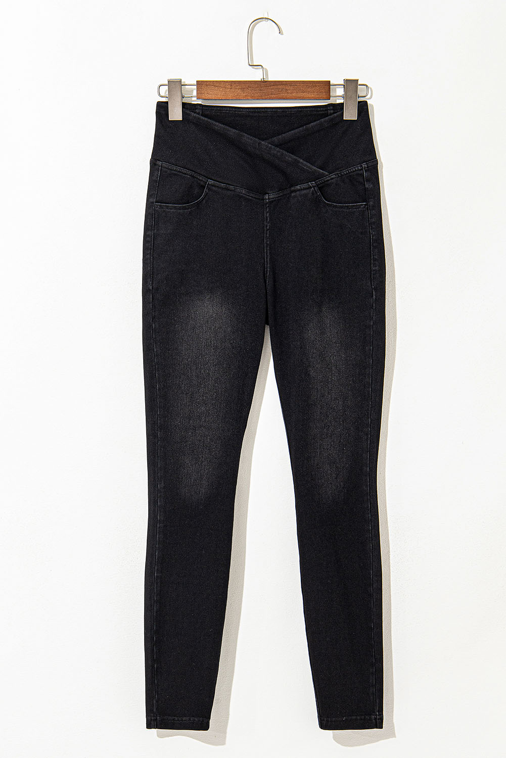 Black Arched Waist Stretchy Slim Fit Jeggings - loveforevers