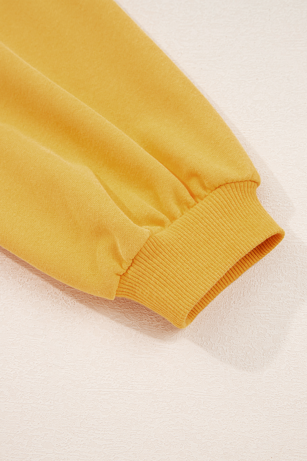 Citrus Pleated Balloon Sleeve Pullover Solid Sweatshirt - loveforevers