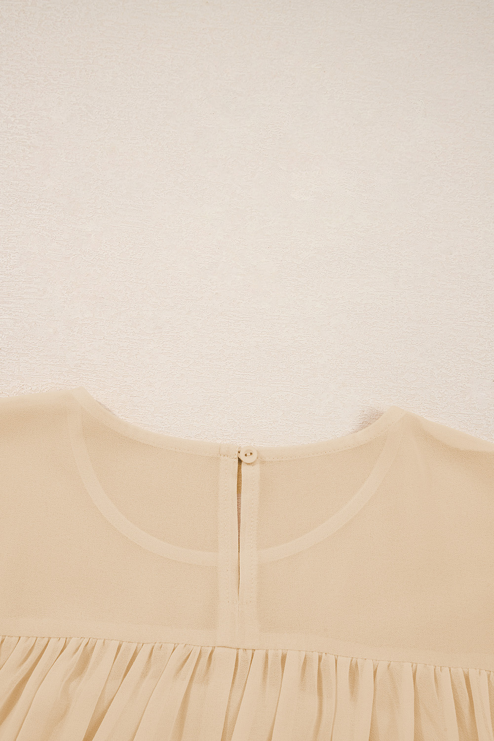 Parchment Pleated Ruffle Long Sleeve Chiffon Blouse - loveforevers