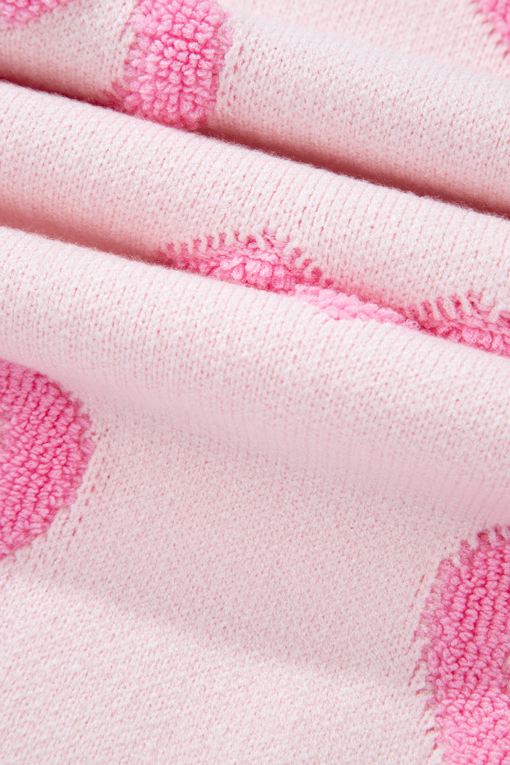 Pink Heart Shape Bubble Sleeve Baggy Sweater - loveforevers