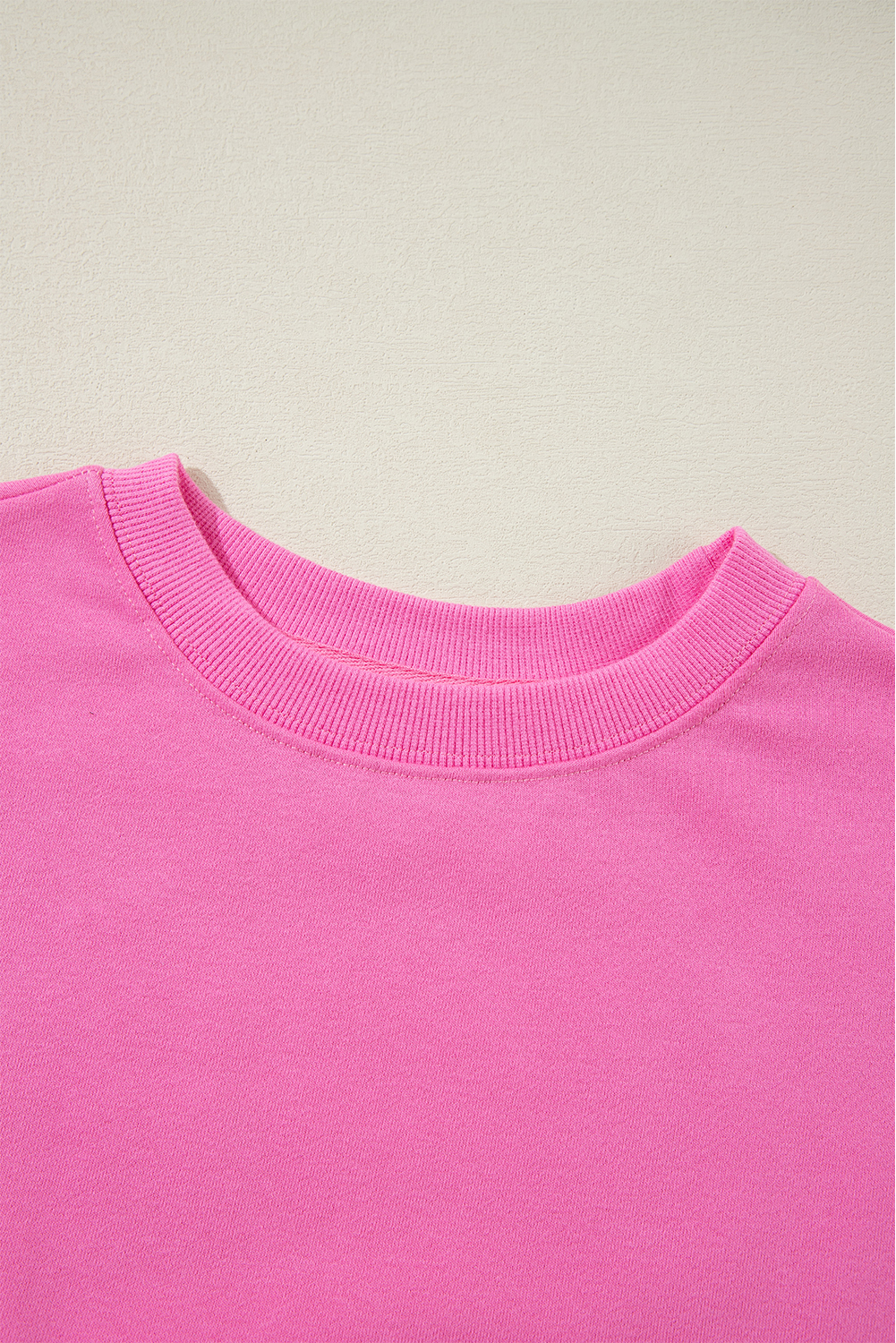 Navy Blue Plain Drop Shoulder Crewneck Pullover Sweatshirt - loveforevers