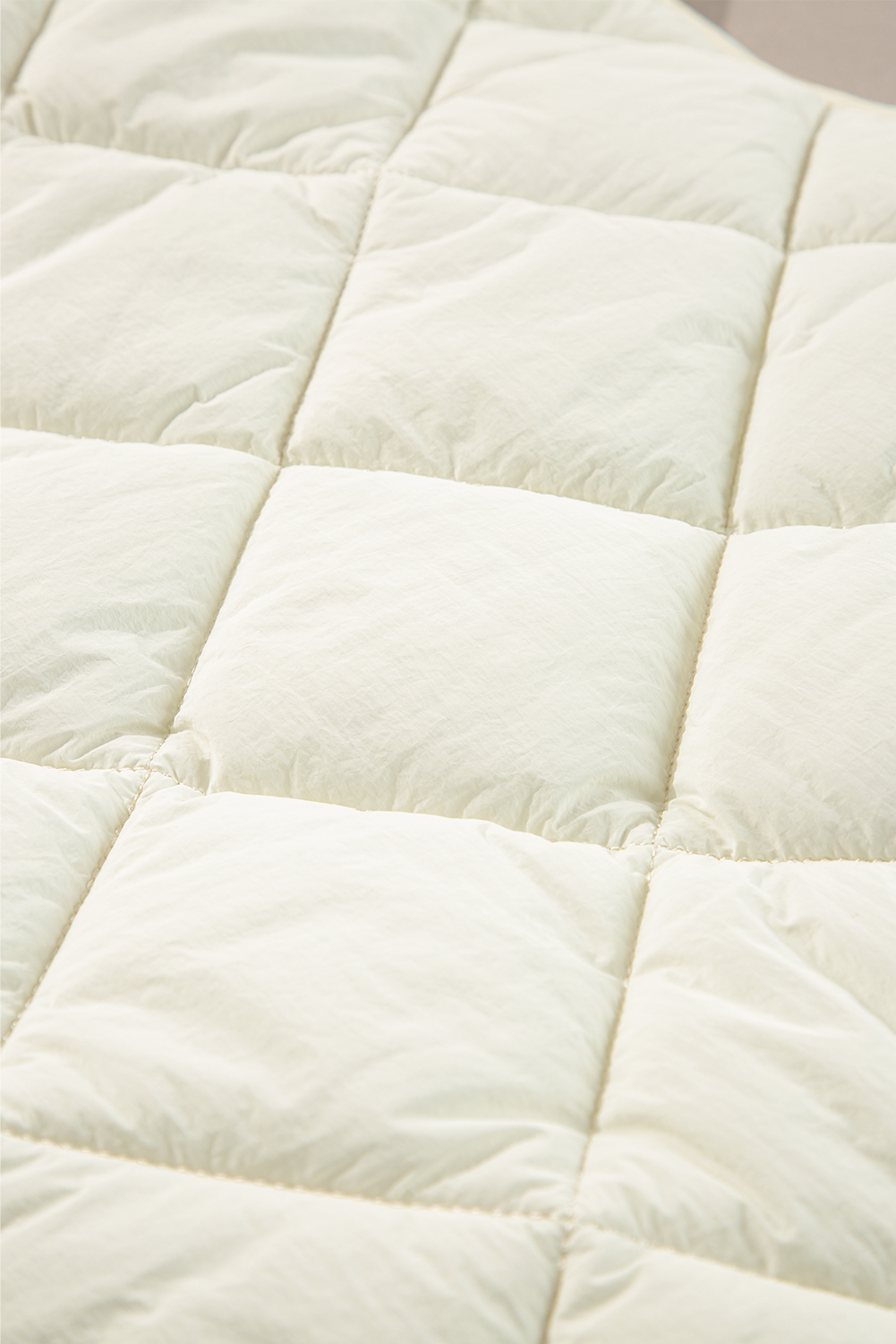 Beige Quilted High Neck Button Up Pocket Vest Coat - loveforevers