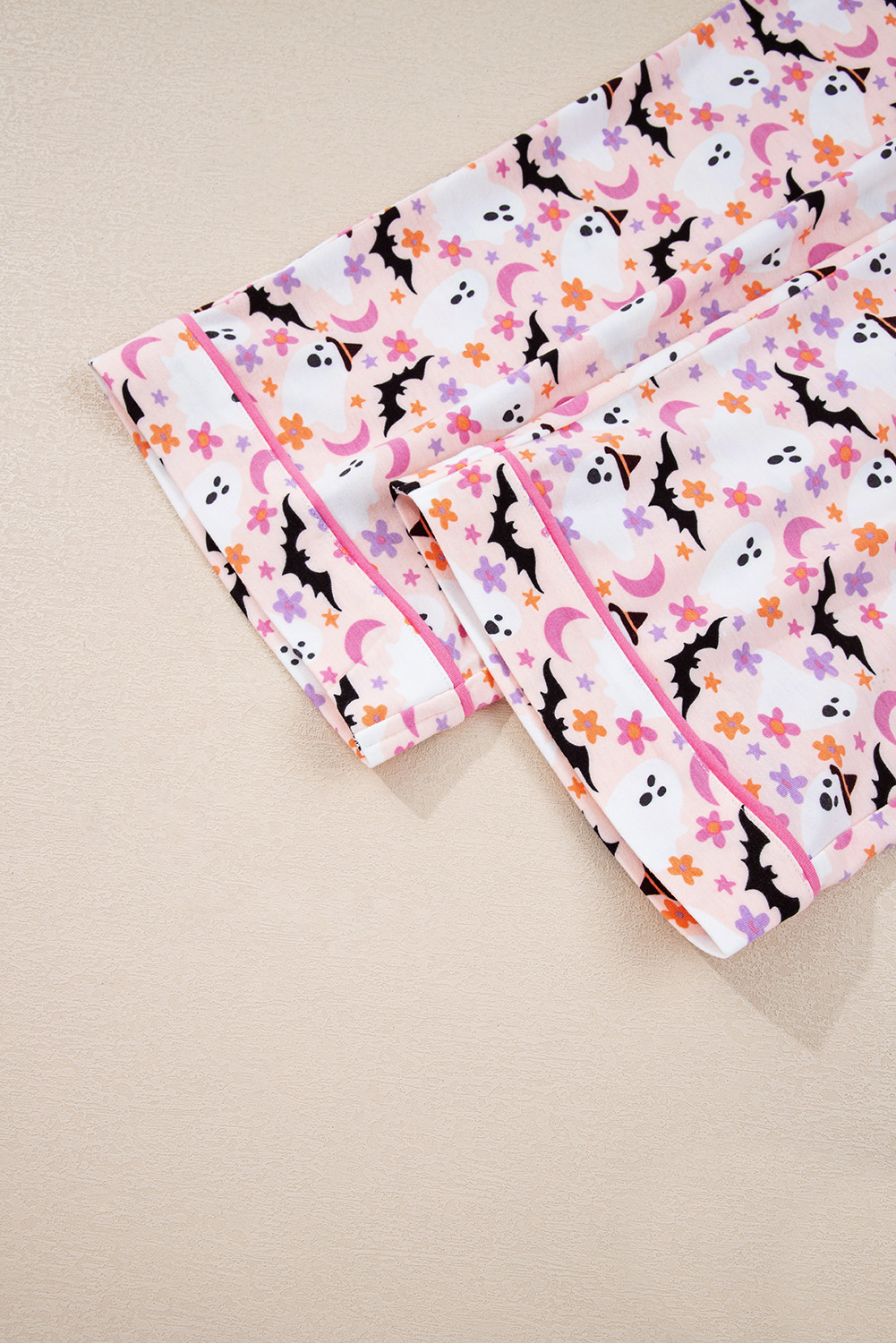 Pink Halloween Eve Haunted Honey Bat Print Pajama Set - loveforevers
