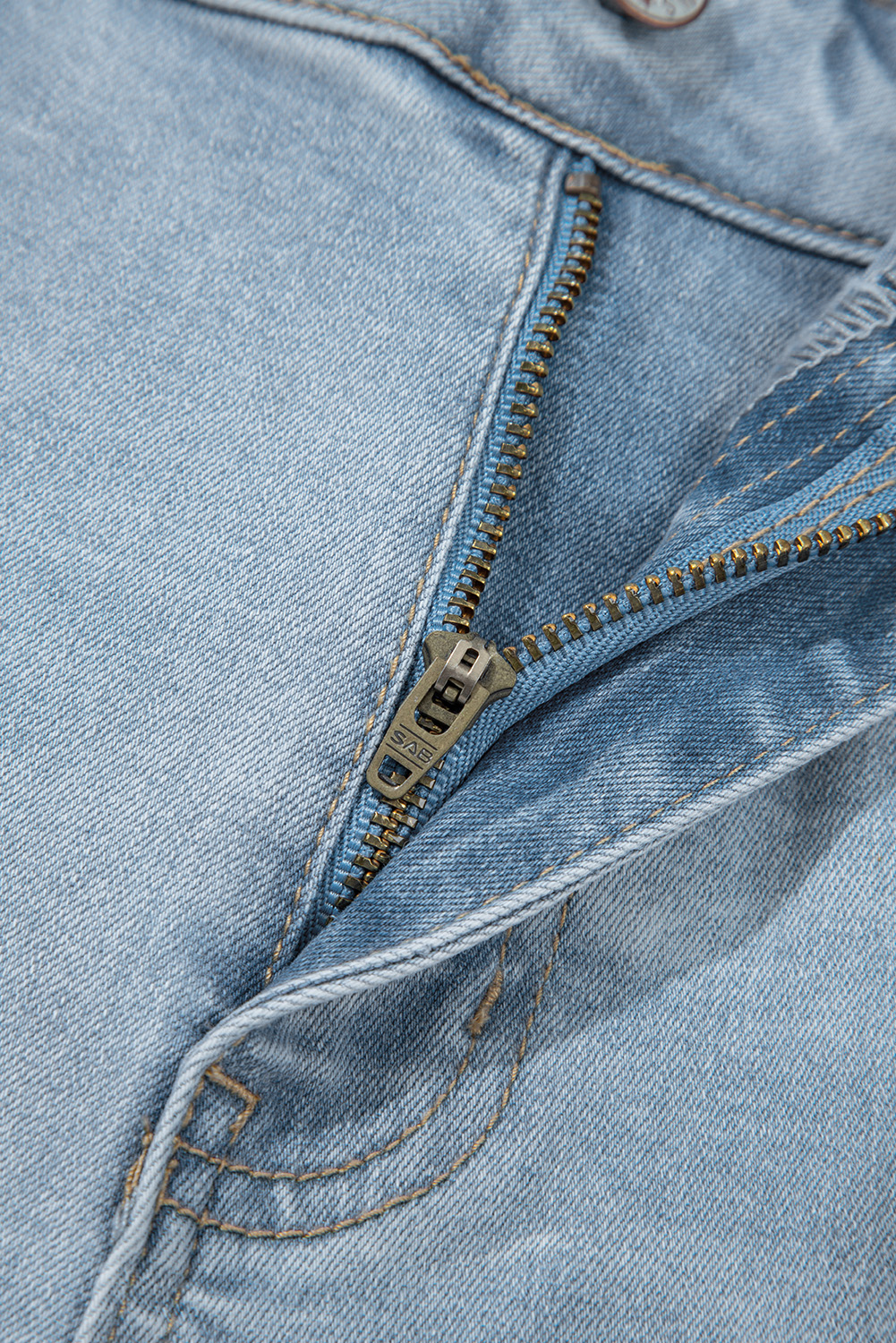Beau Blue Mid Rise Ankle-Length Distressed Skinny Jeans - loveforevers