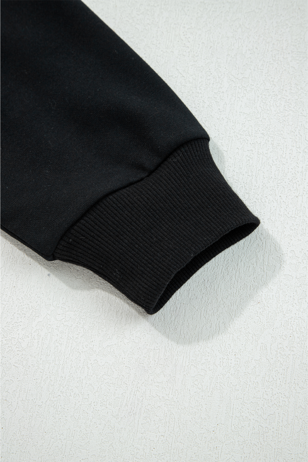 Black Varsity Baseball Bow Graphic Striped Sleeve Baggy Sweatshirt - loveforevers