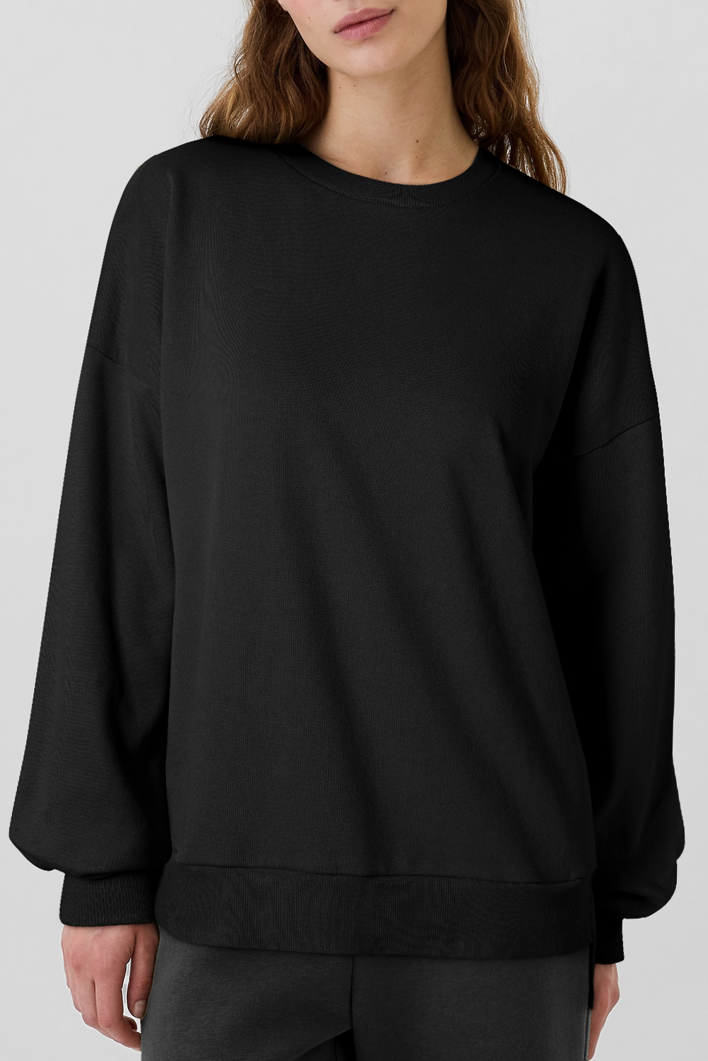 Grass Green Solid Fleece Lined Drop Shoulder High Low Sweatshirt - loveforevers