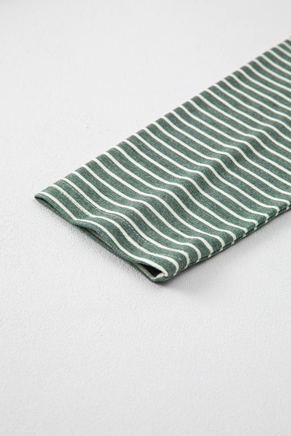 Green Stripe V Neck Stretchy Long Sleeve Top - loveforevers