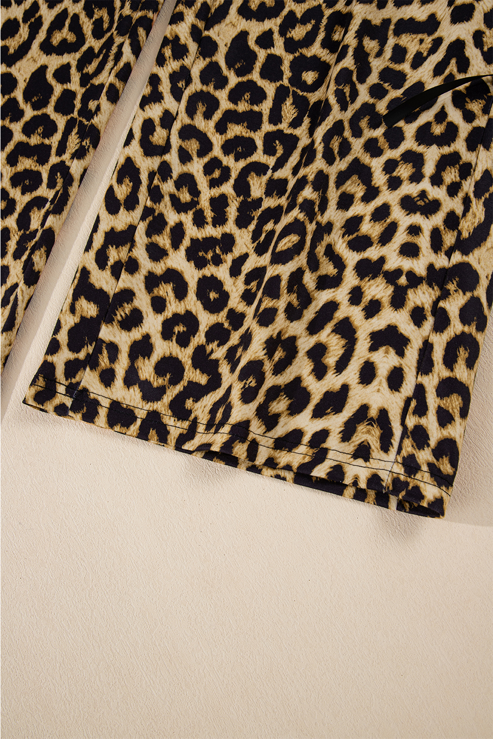 Brown Leopard Print Bow Tie Elastic Waistband Loose High Waist Pants - loveforevers