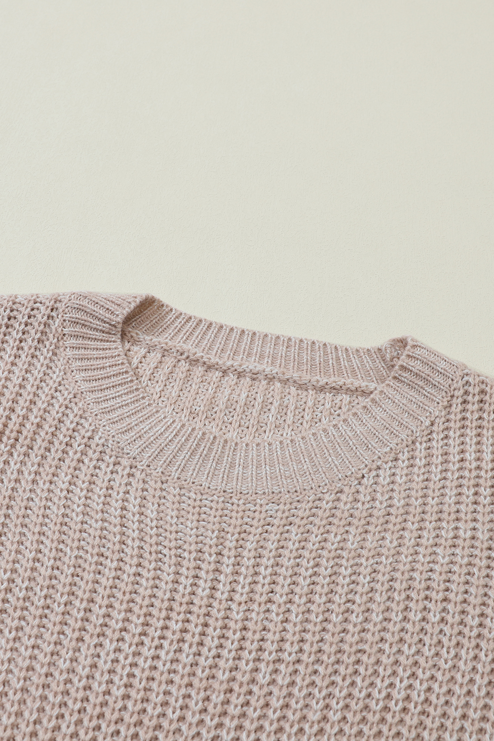 Parchment Cable Knit Sleeve Drop Shoulder Sweater - loveforevers
