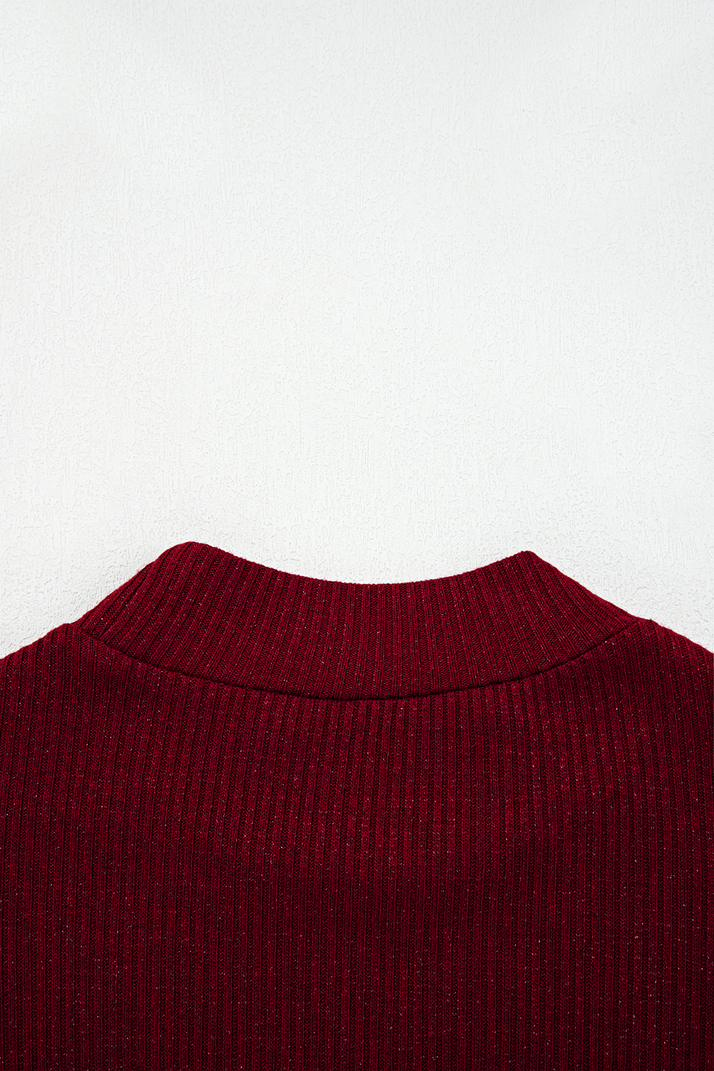 Red Dahlia Metal Ribbed Knit Long Sleeve Slim Fit Top - loveforevers
