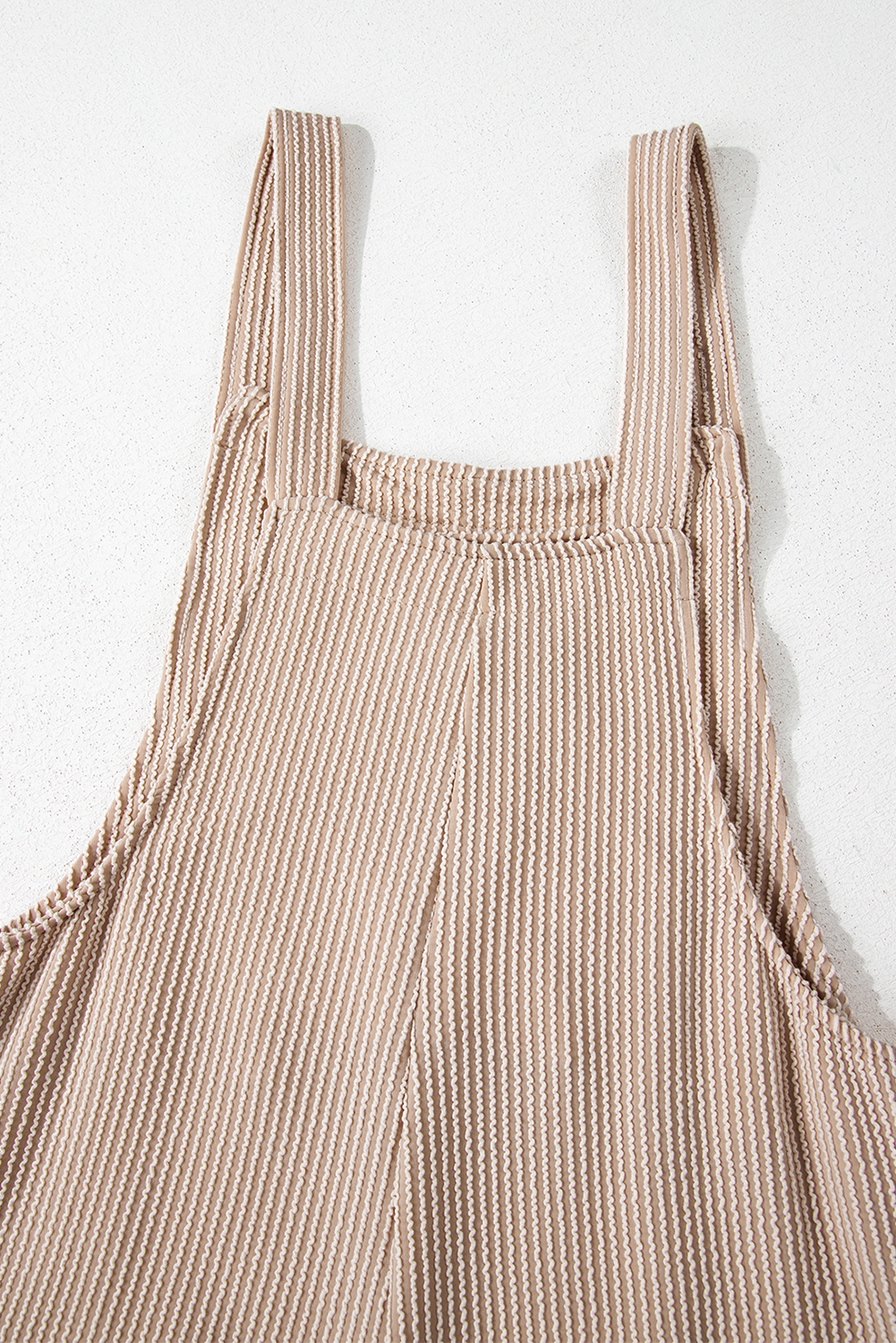 Dark Grey Ribbed Knit Patched Pocket Wide Leg Overalls - loveforevers