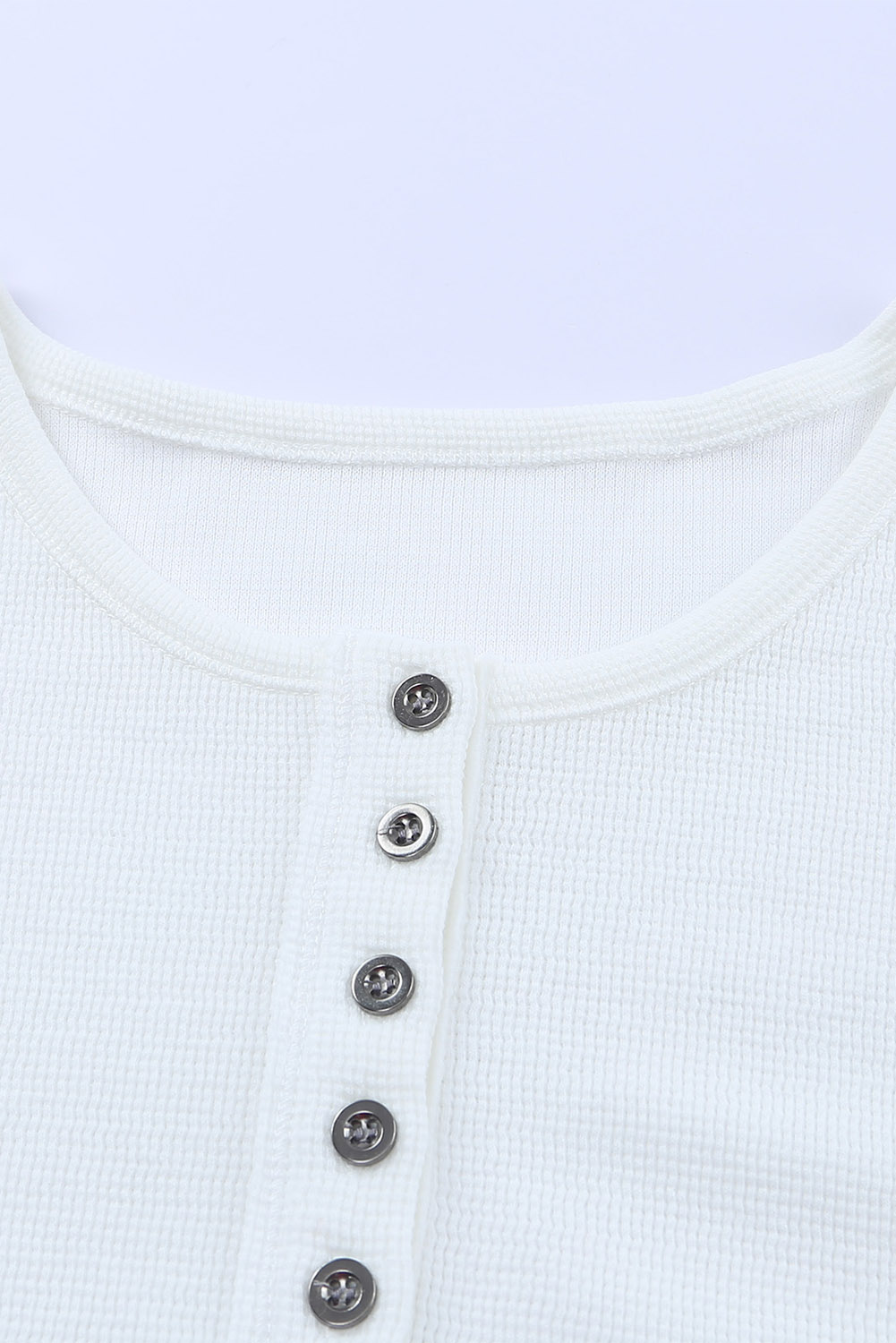 Black Waffle Knit Henley Top - loveforevers