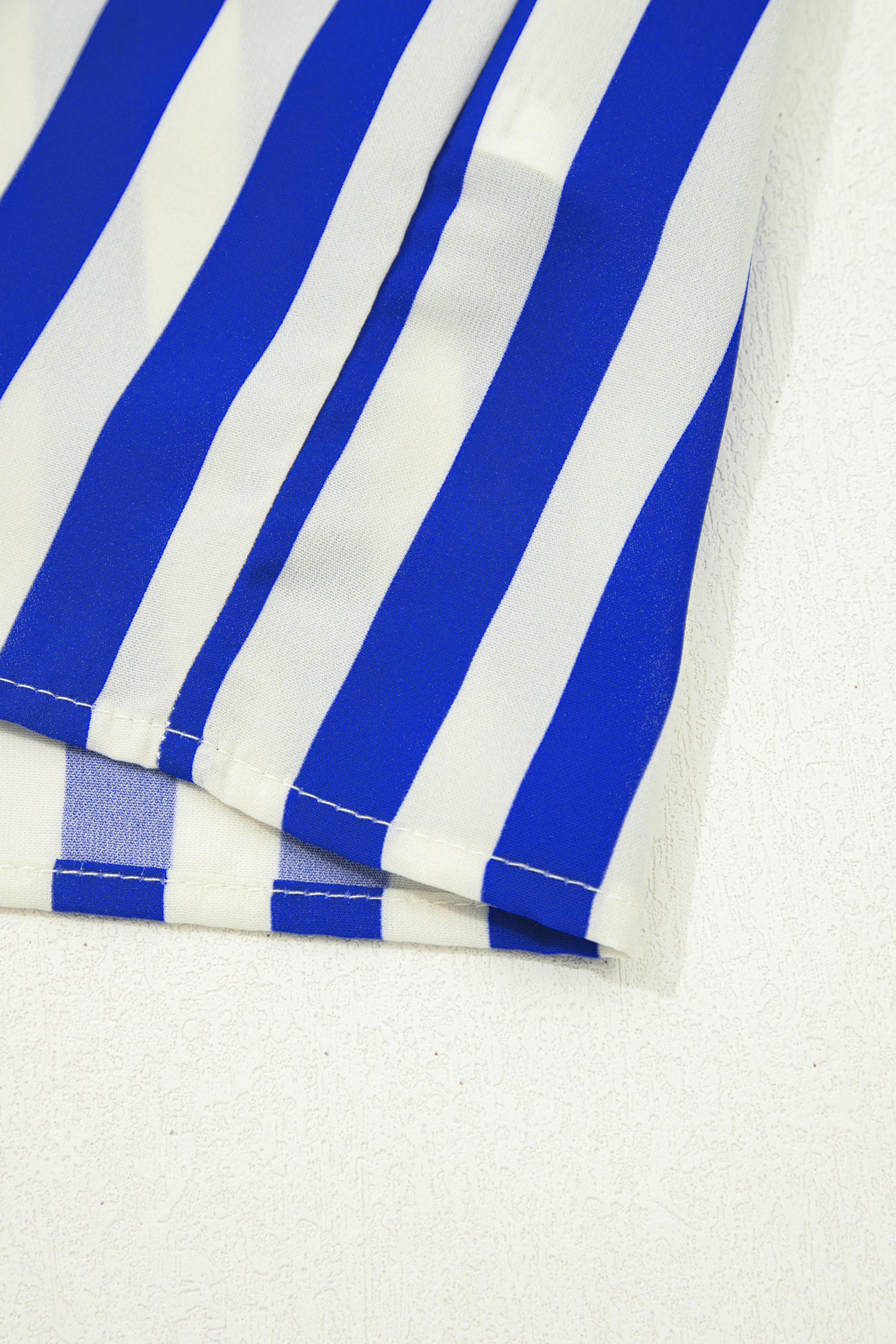 Sky Blue Stripe Balloon Sleeve Loose Button up Shirt - loveforevers