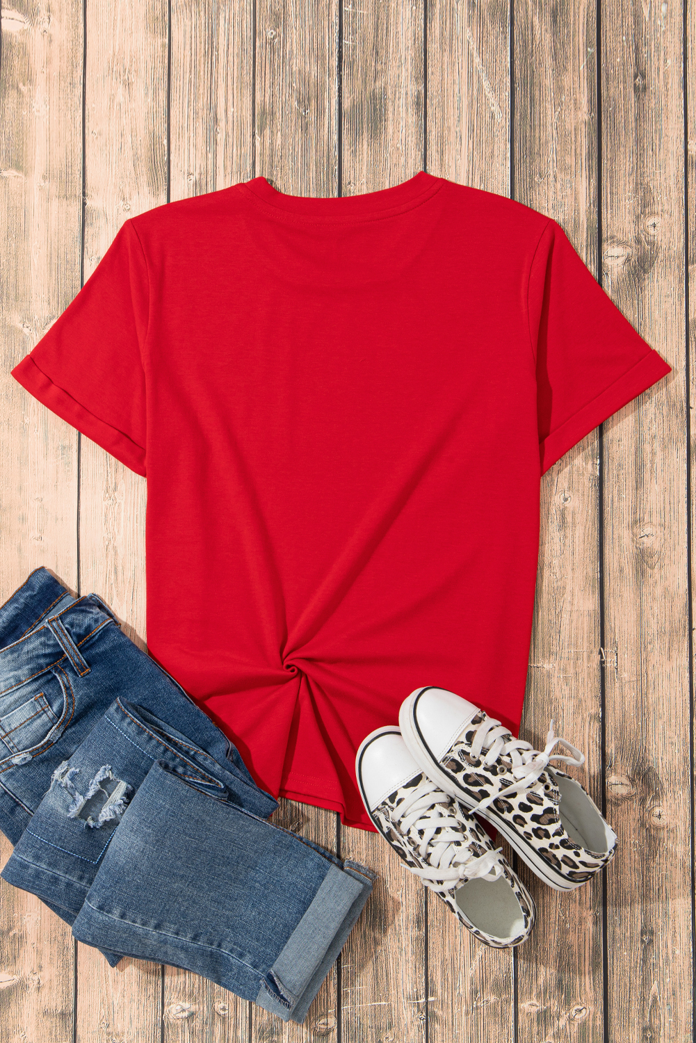 Red Checkered Game Day Graphic T Shirt - loveforevers