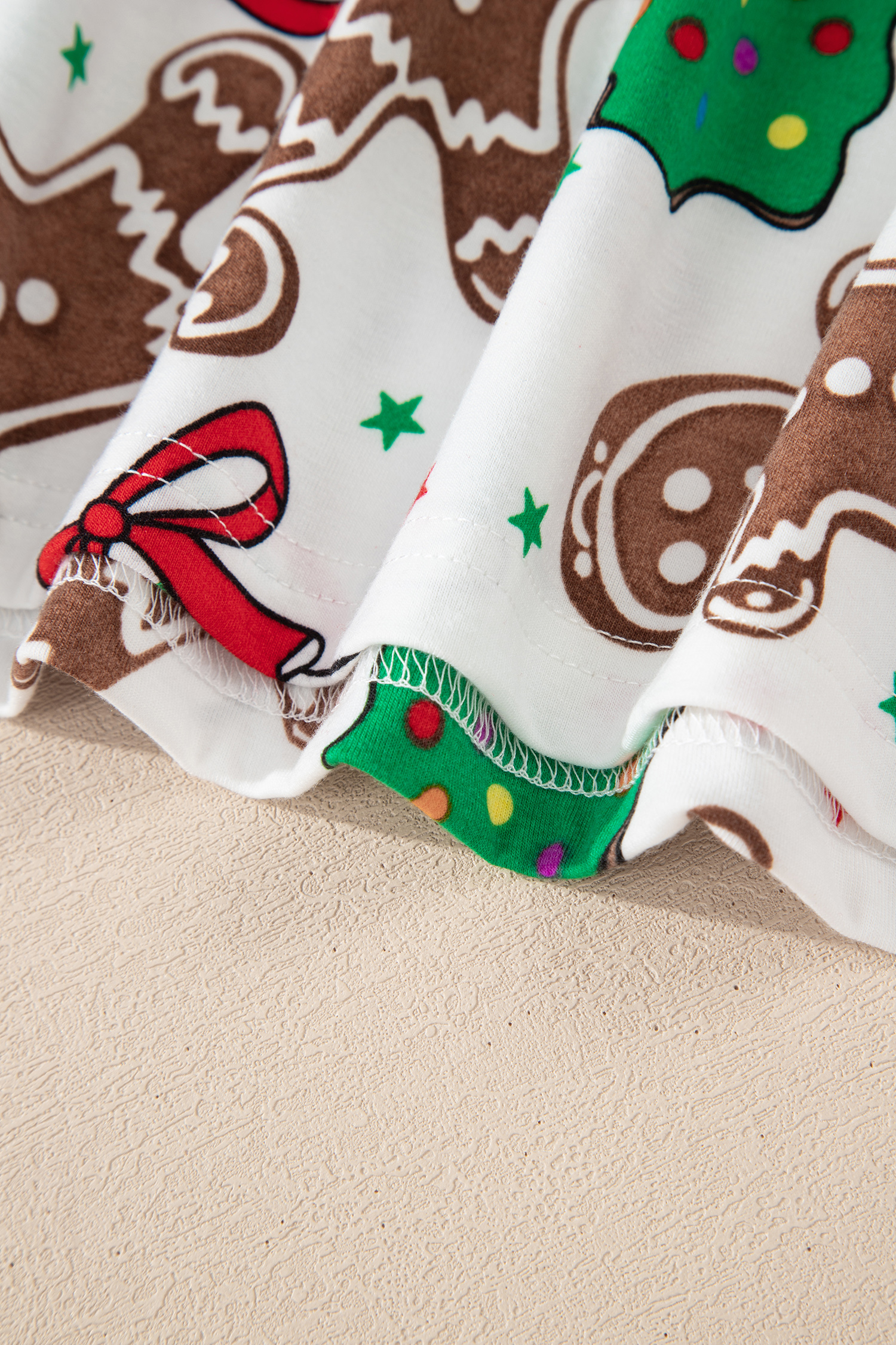 White Christmas Pattern Button V Neck Pullover Drawstring Pants 2pcs Lounge Set - loveforevers