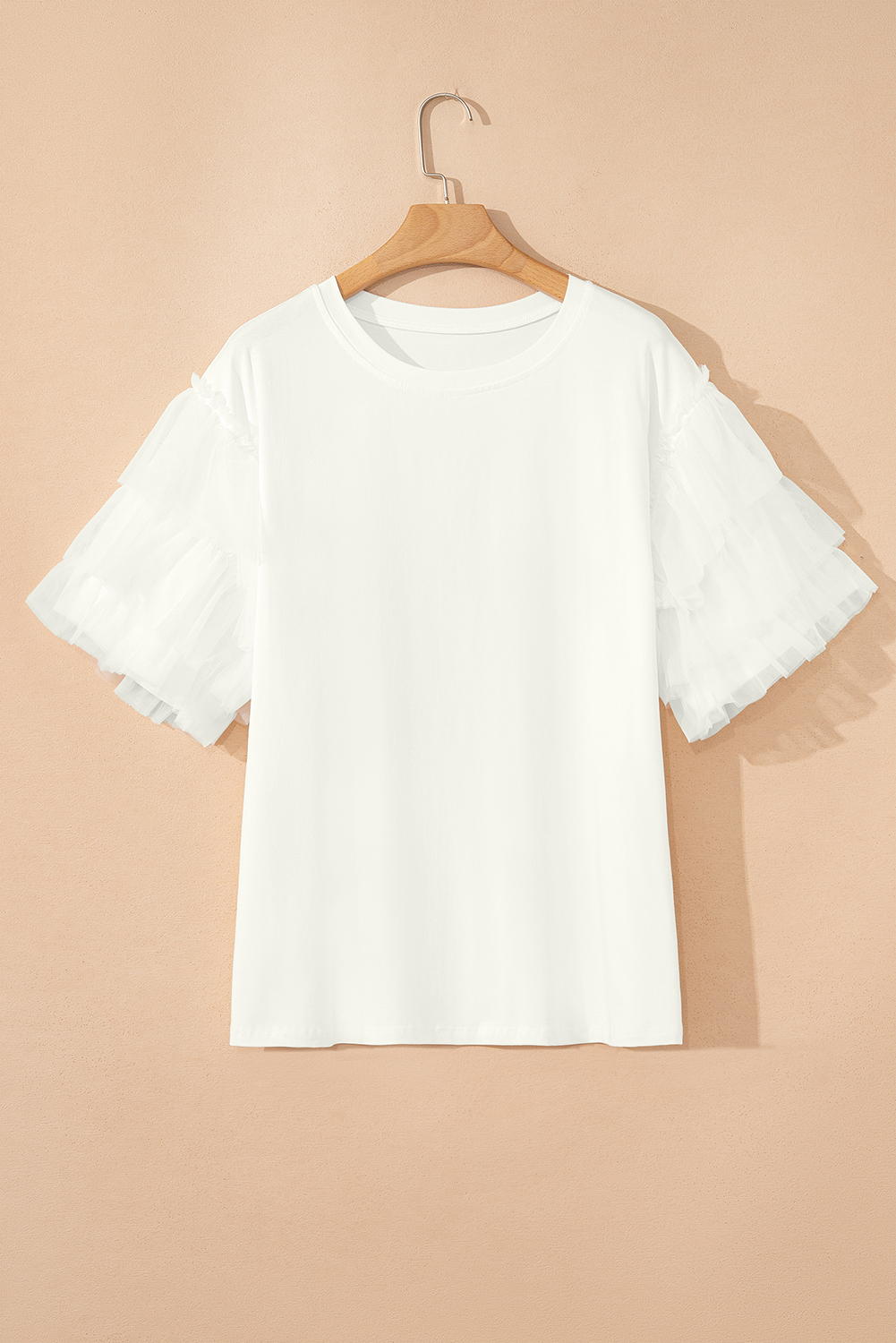 Dark Green Tulle Ruffle Sleeve Blouse - loveforevers
