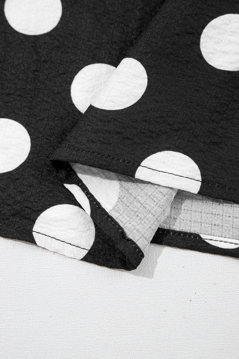 Black Polka Dot Print Ruffled Sleeve V Neck Blouse - loveforevers