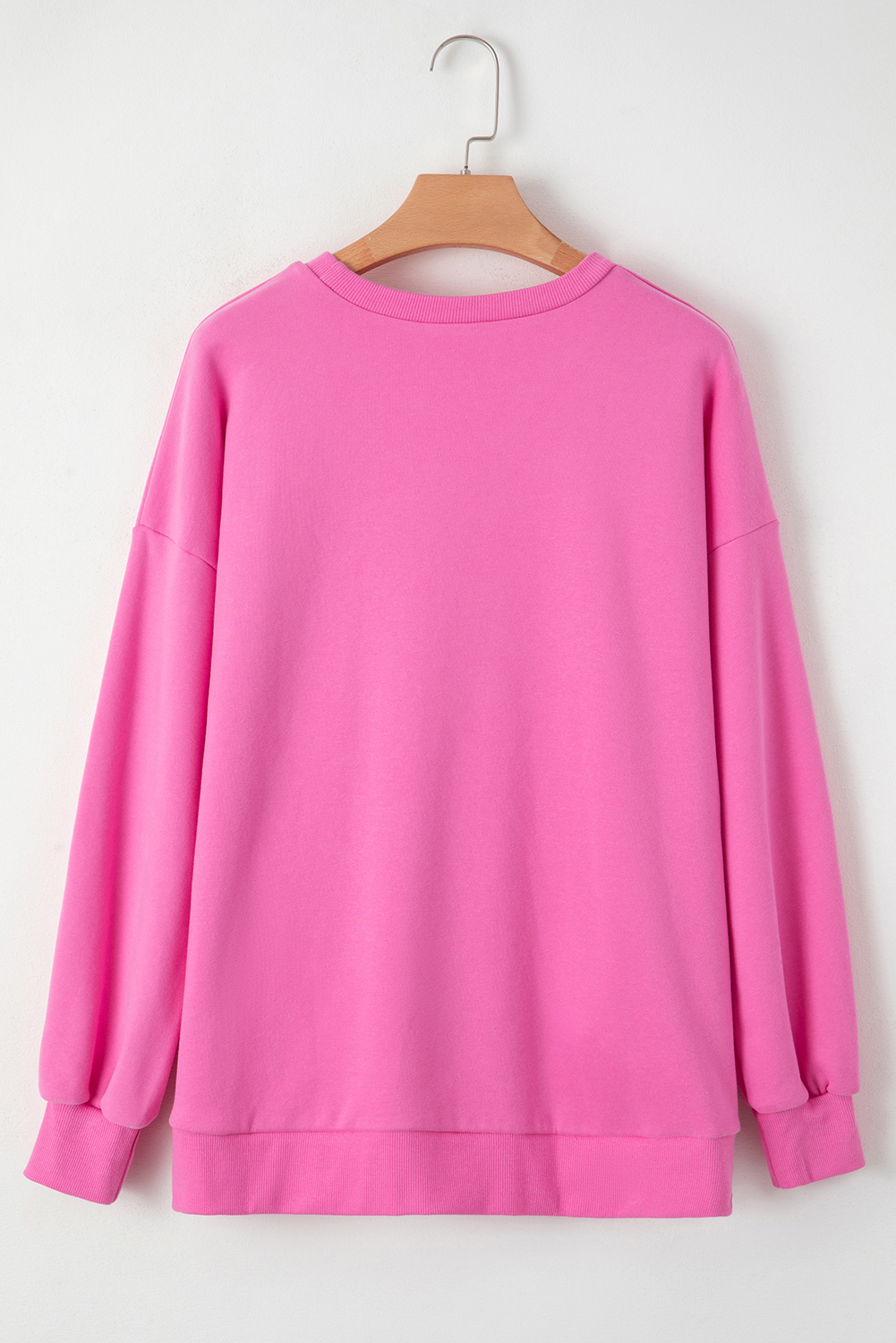 Grass Green Solid Fleece Lined Drop Shoulder High Low Sweatshirt - loveforevers