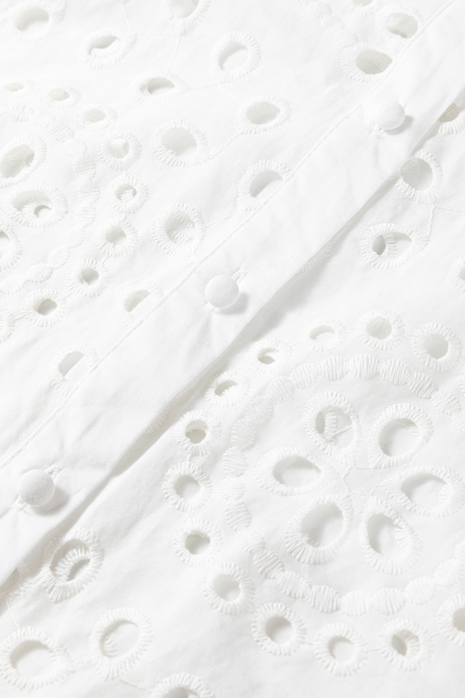 White Eyelet Embroidered Puff Sleeve Crop Shirt - loveforevers