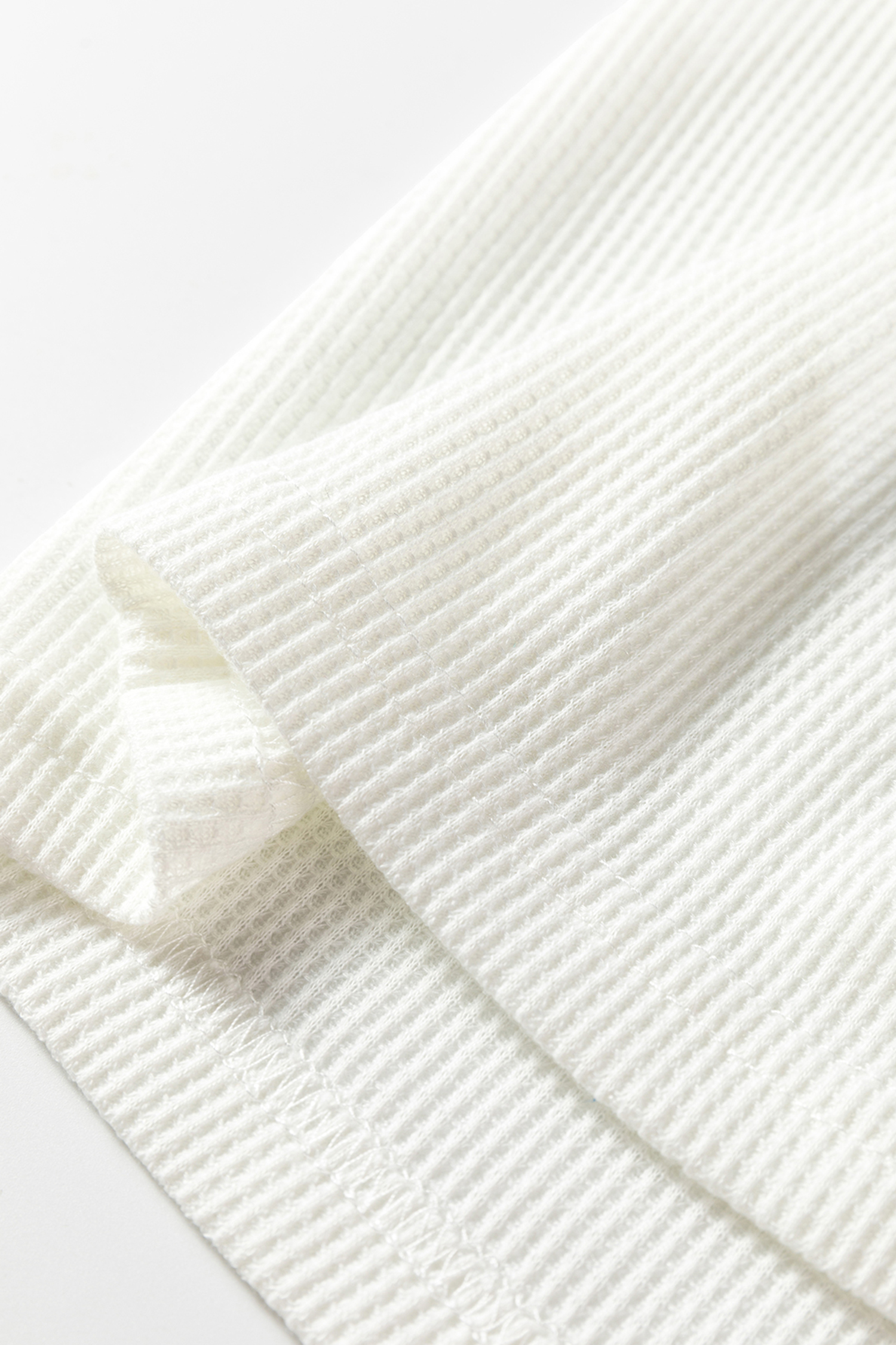White Lace Long Sleeve Textured Pullover - loveforevers