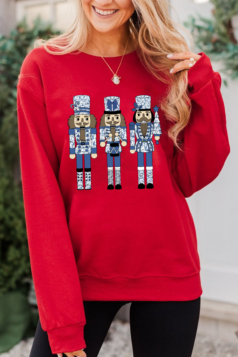 Red Christmas Nutcracker Men Guard Graphic Pullover Sweatshirt - loveforevers