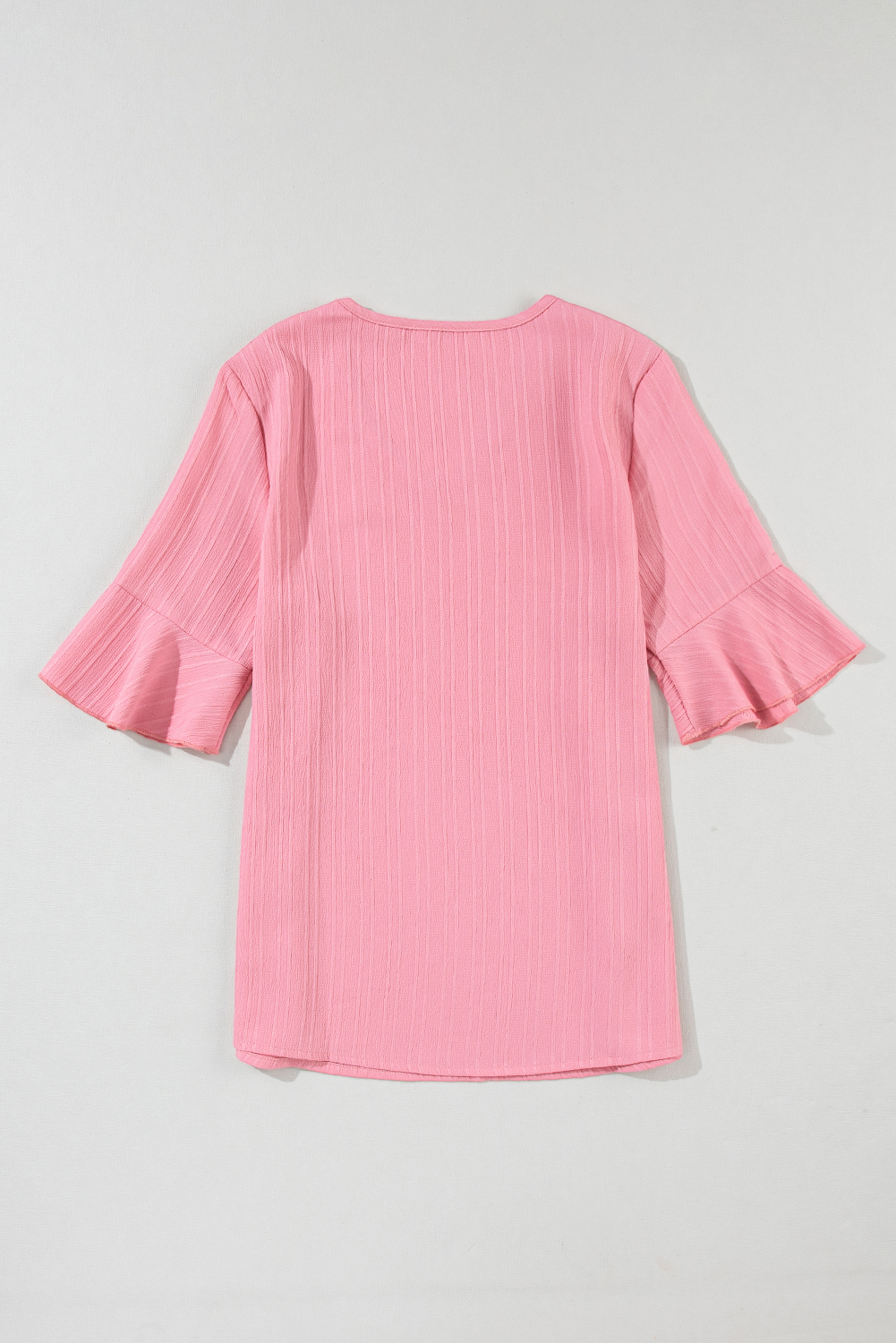 Beau Blue Ruffled Half Sleeve V Neck Textured Top - loveforevers