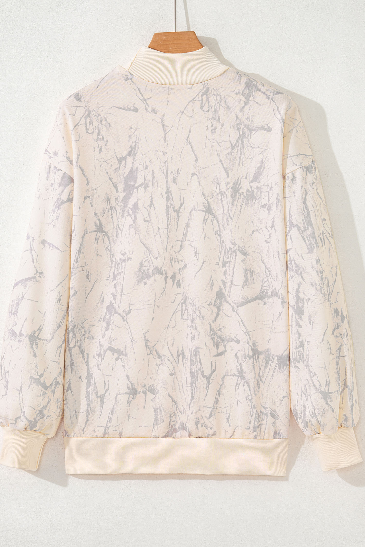 Khaki TEXAS Embroidered Camo Mock Neck Sweatshirt - loveforevers