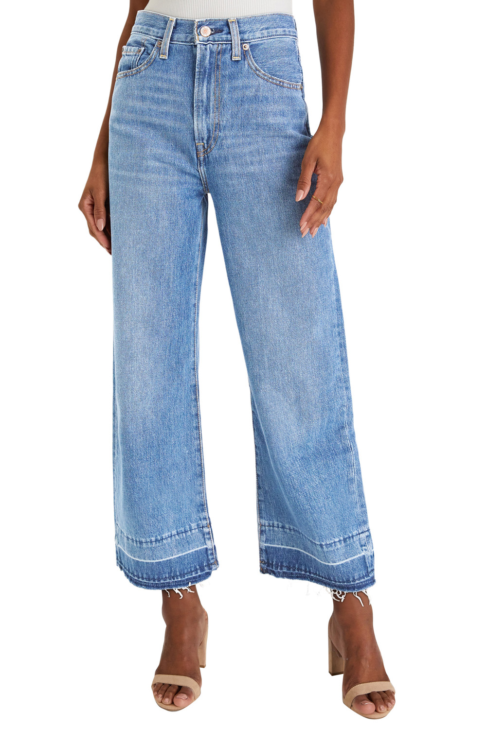 Gray Raw Hem Straight Leg Loose High Waist Jeans - loveforevers