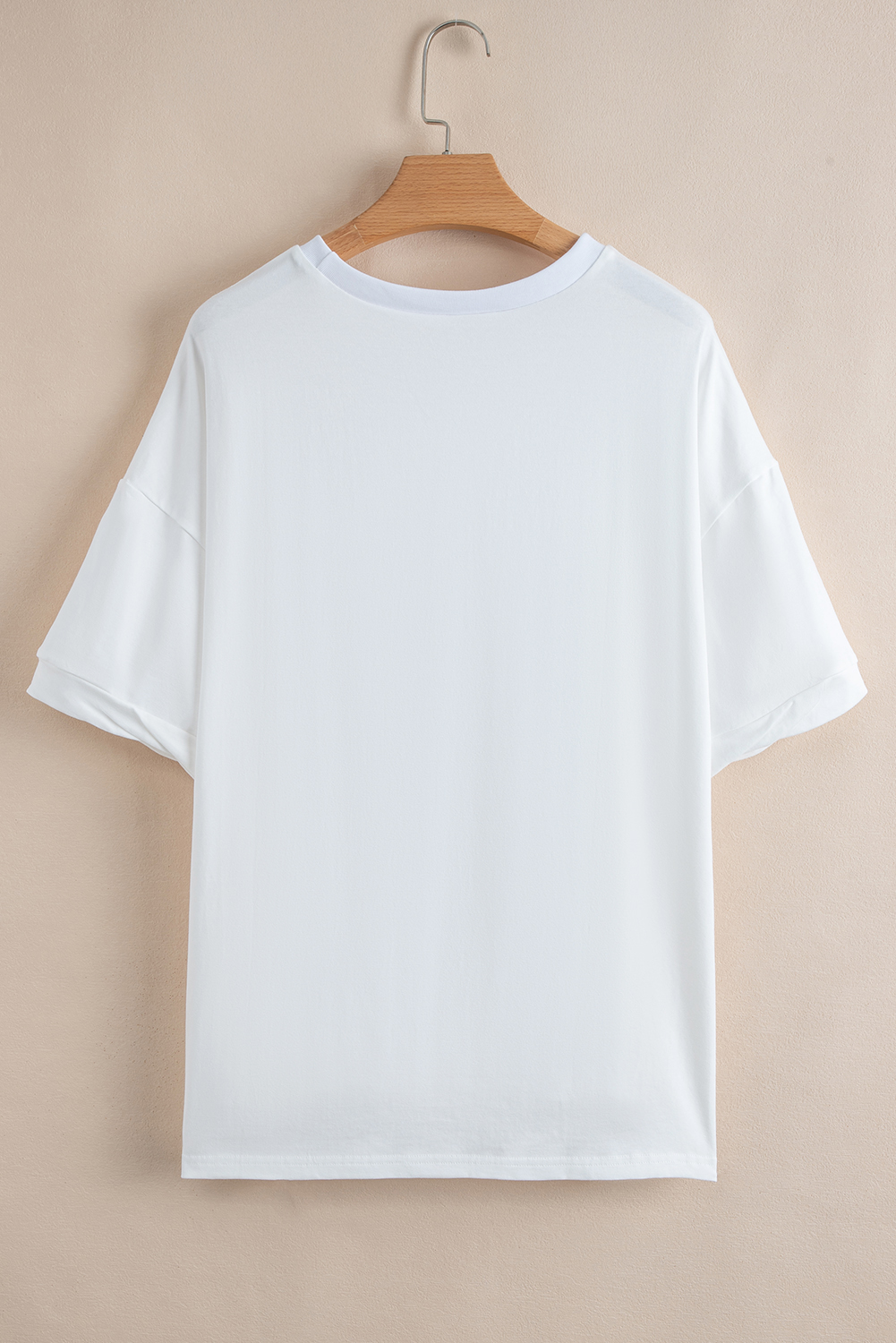 White Sequin stars & stripes Graphic Drop Shoulder Loose T Shirt - loveforevers