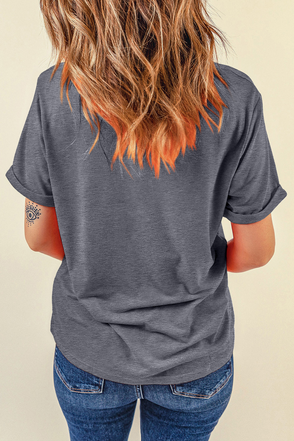 Gray American Heart July 4th Celebration Graphic T Shirt - loveforevers