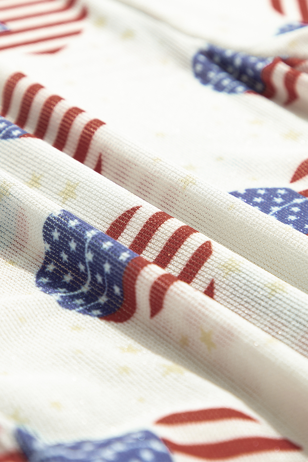 White Americana Glitter Mesh Long Sleeve Bodysuit - loveforevers