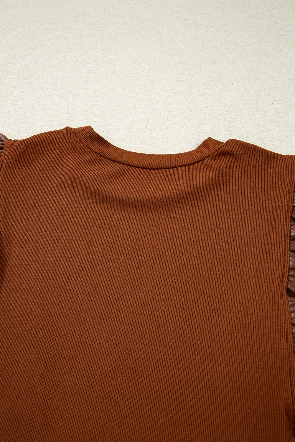 Black GAME DAY Checkered Letter Graphic Leatherette Ruffle Sleeve Top - loveforevers