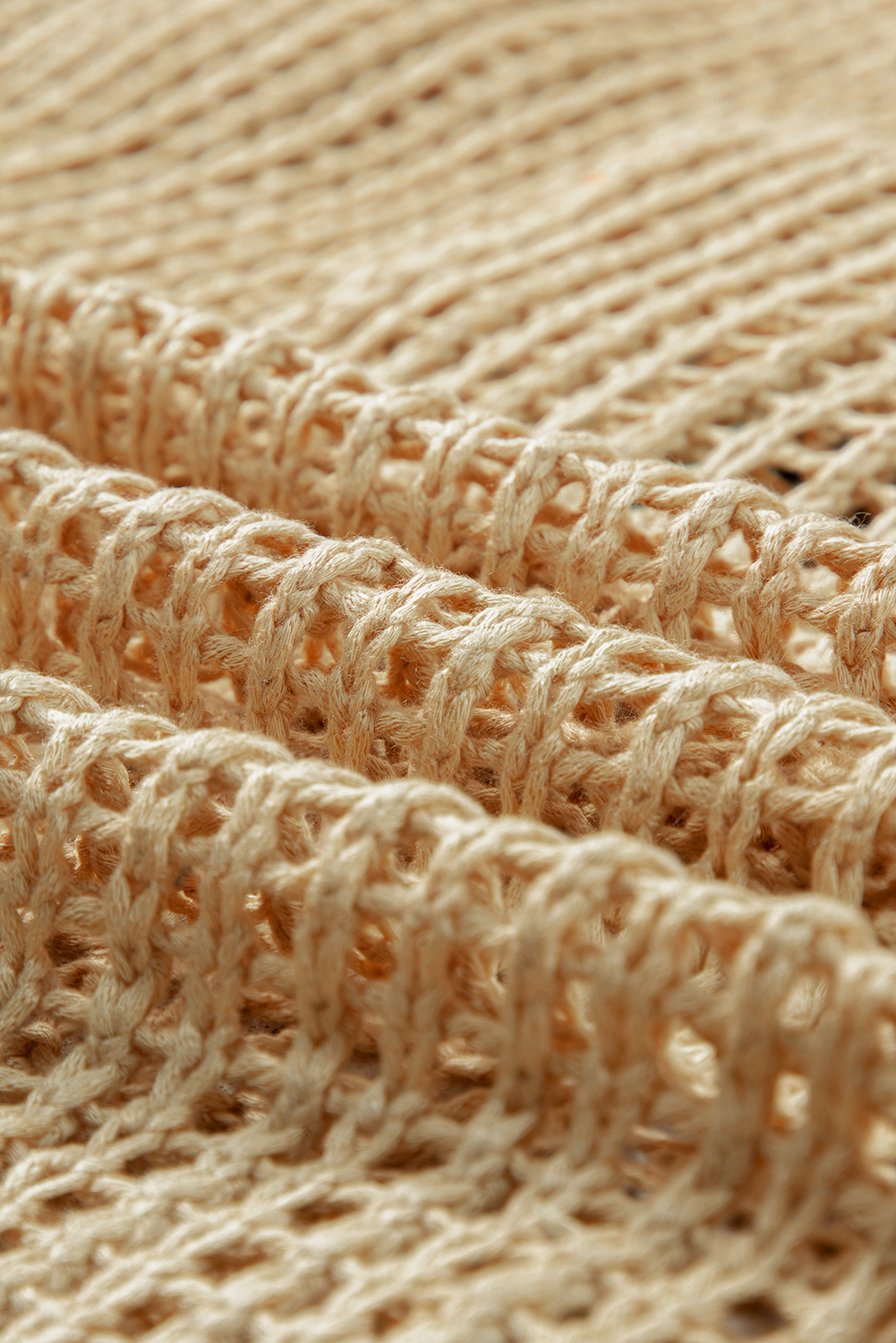 Light French Beige Crochet Flower Hollow-out Sweater T Shirt - loveforevers