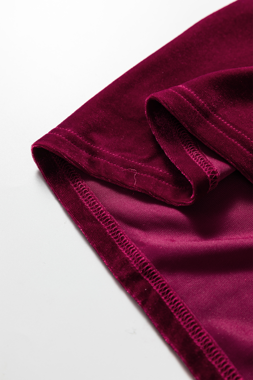 Burgundy 3/4 Sleeve Tunic Babydoll Velvet Shirt - loveforevers