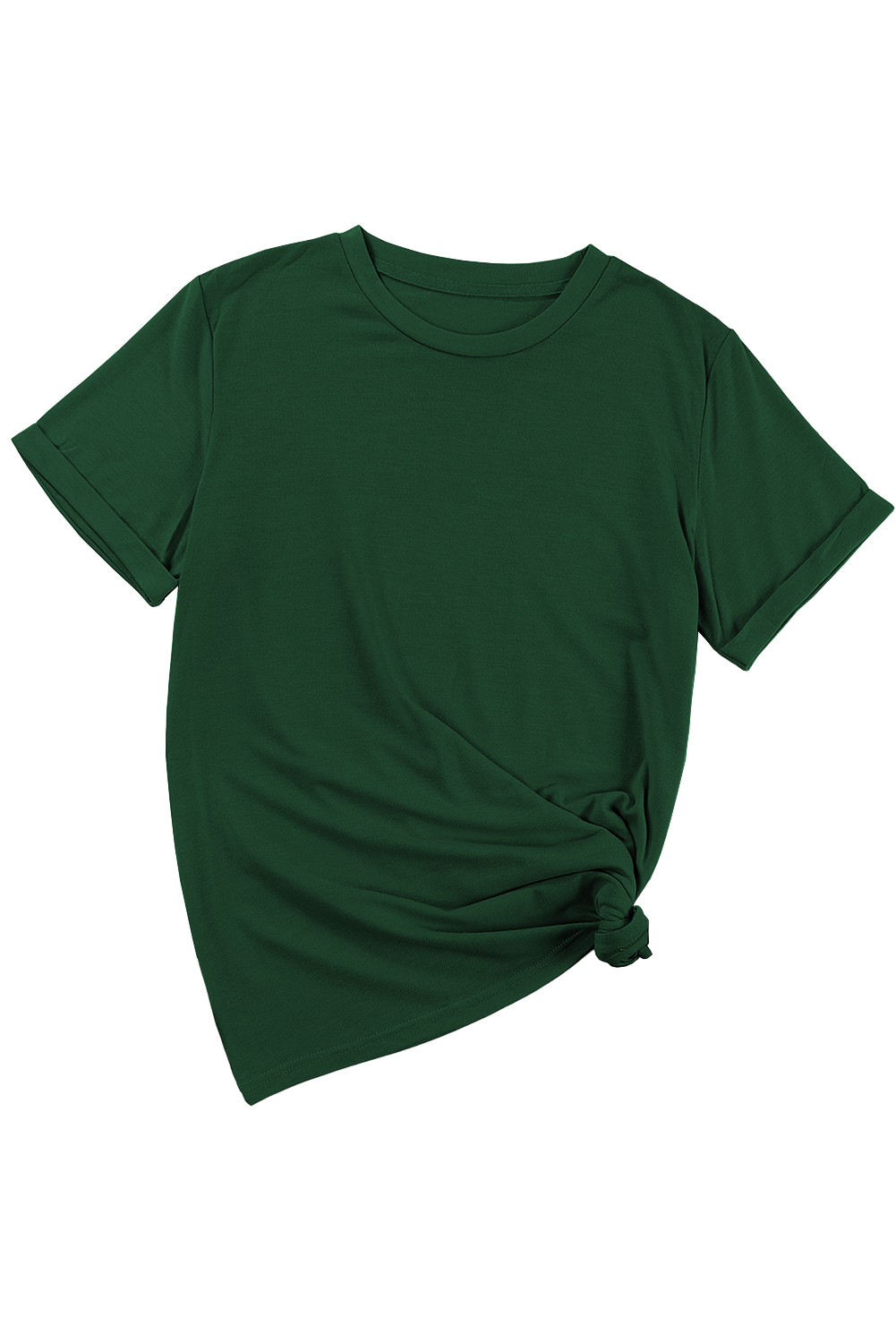 Khaki Casual Plain Crew Neck Tee - loveforevers