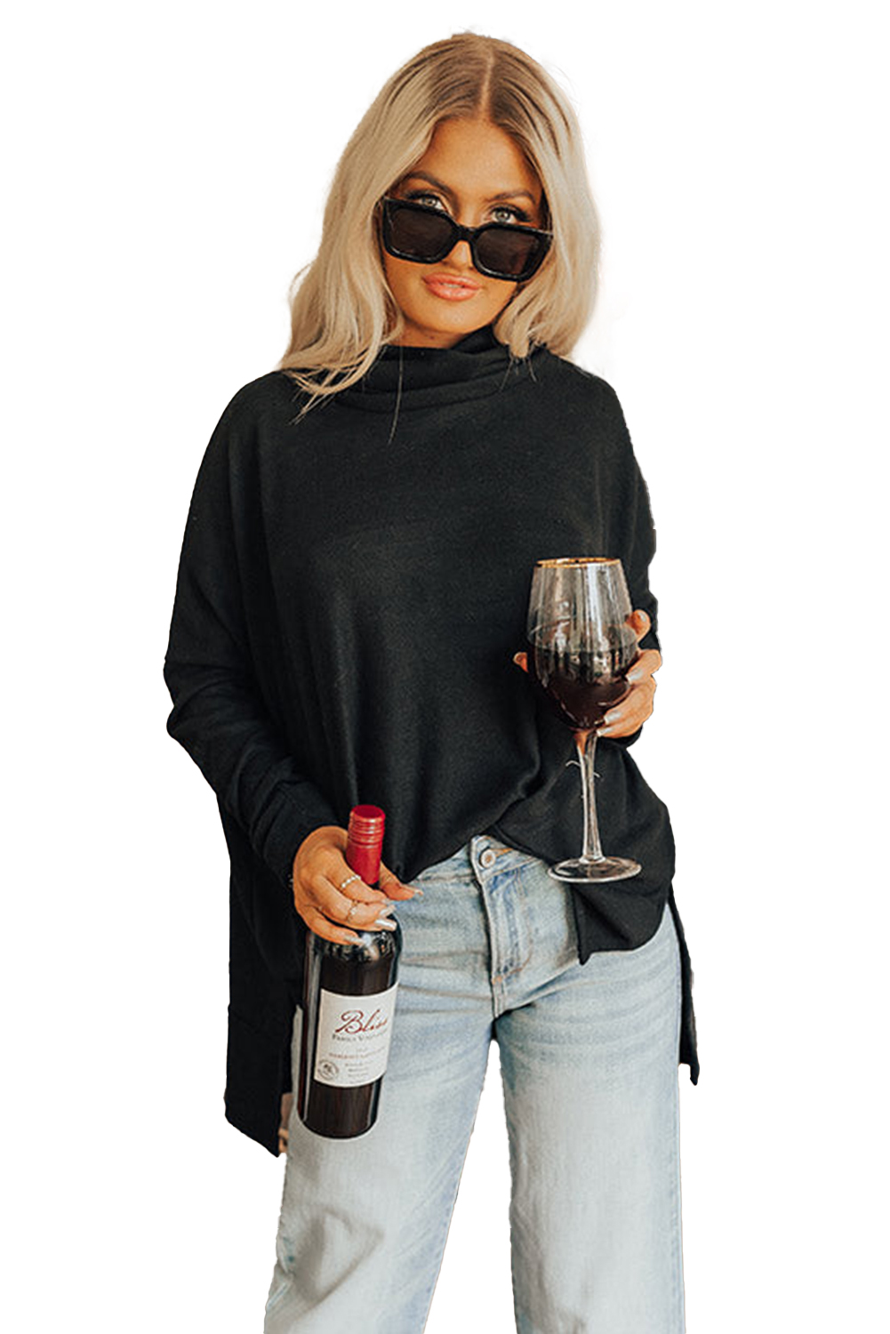 Jungle Green Cowl Neck Shift Tunic Top - loveforevers