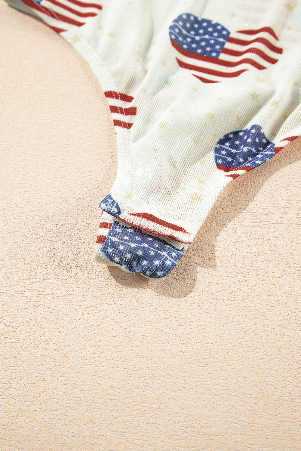 White Americana Glitter Mesh Long Sleeve Bodysuit - loveforevers