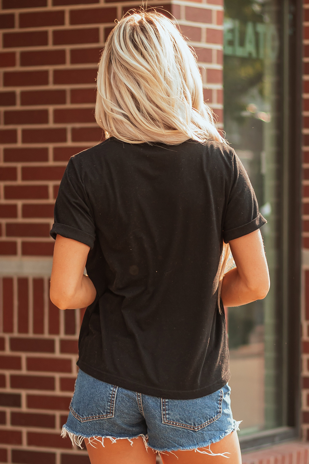 Black Shimmering Sequin Bow Ball Patterned Game Day Casual Tee - loveforevers